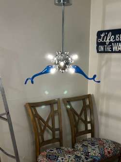 Chihuly Style Chandeliers Sputnik Pendant Light (Light Azure And Blue ) review Mary 02