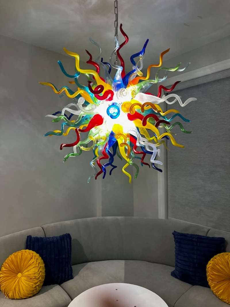 Chihuly Glass Chandelier Hand Blown Chandelier(Multi Colors) review Anne 01