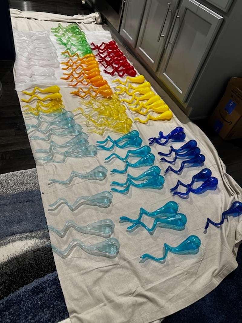 Chihuly Glass Chandelier Hand Blown Chandelier(Multi Colors) review Anne 03