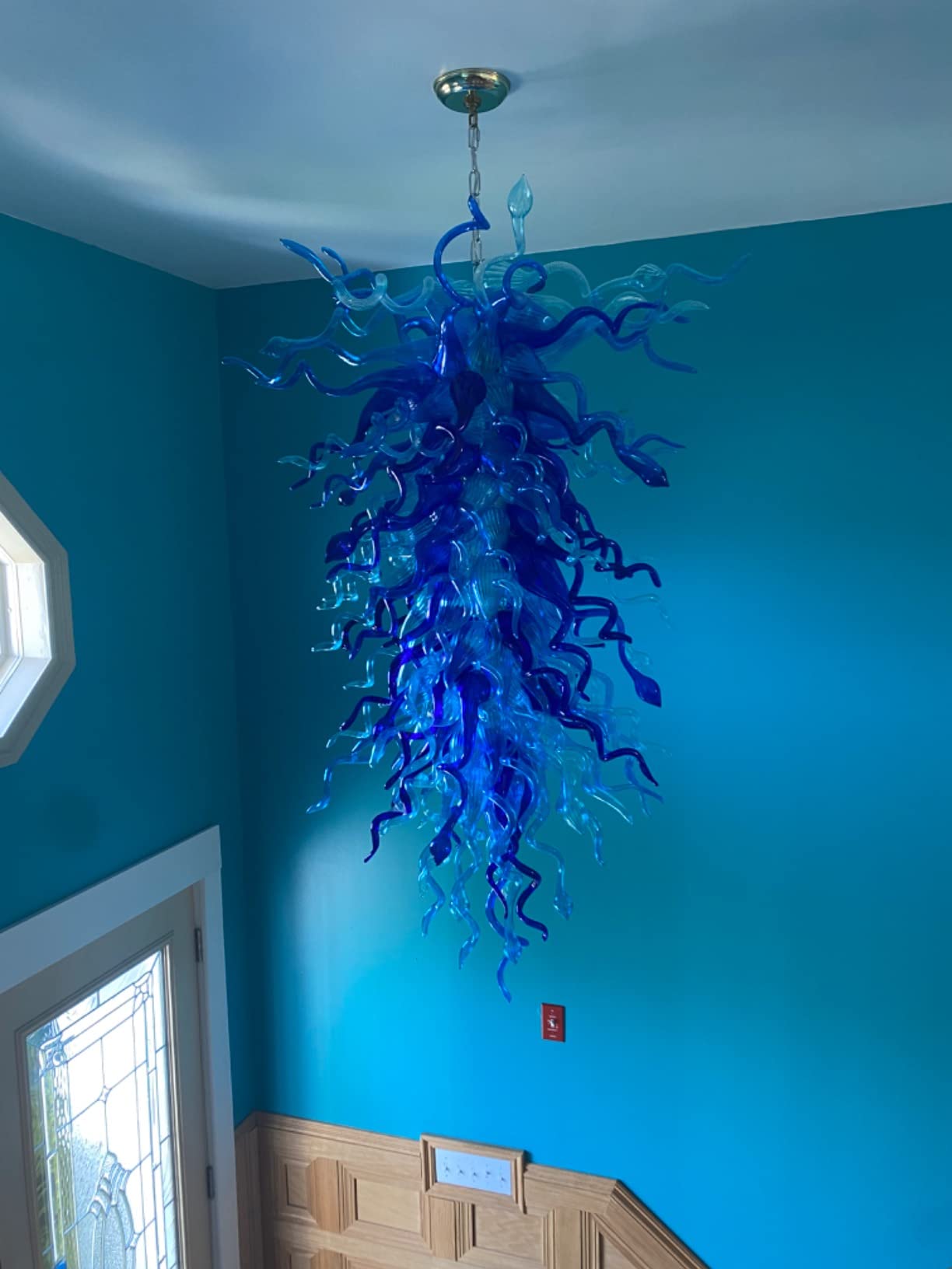 Large Modern Chandeliers For High Ceilings  Chihuly Style Chandelier (Blue) review emeralddoornola