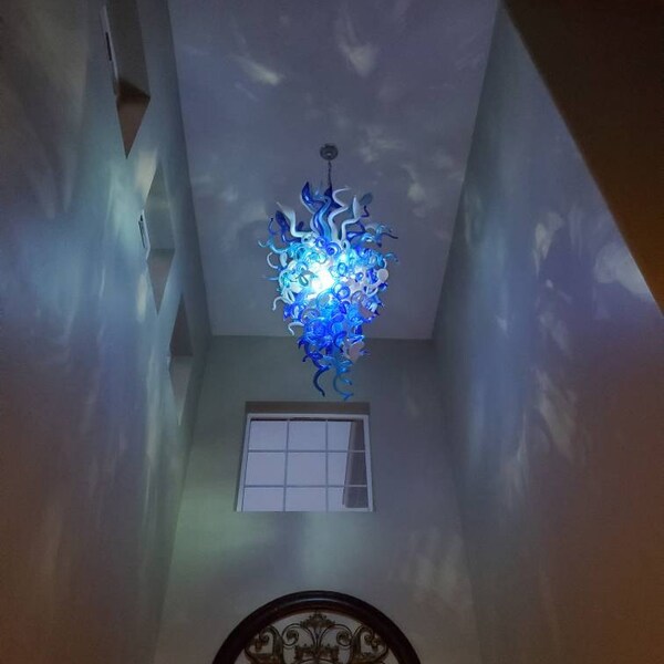 Large Modern Chandeliers For High Ceilings  Chihuly Style Chandelier (Blue) review Musee