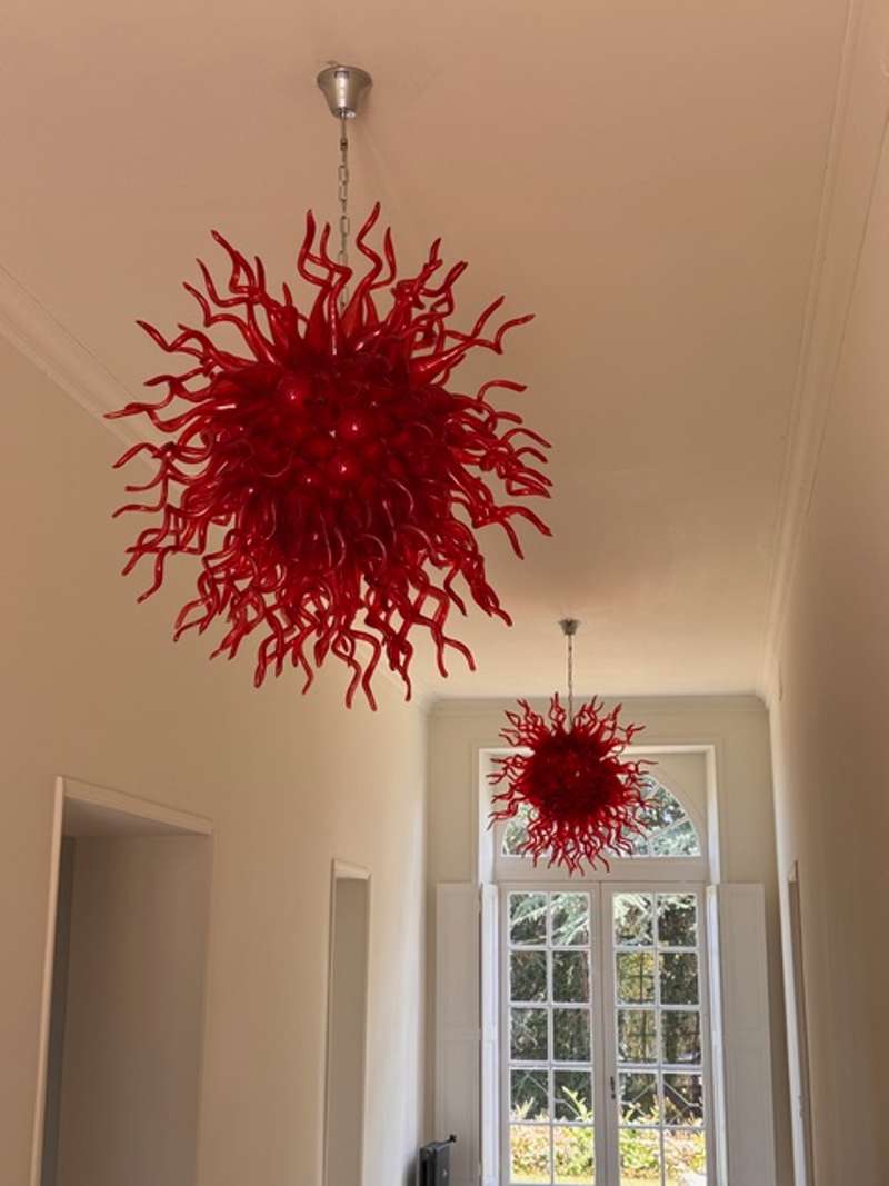 Chihuly Style Chandelier Hand Blown Glass Chandelier (Dark Red)  review liza 01