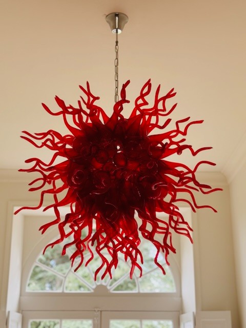 Chihuly Style Chandelier Hand Blown Glass Chandelier (Dark Red)  review liza 00