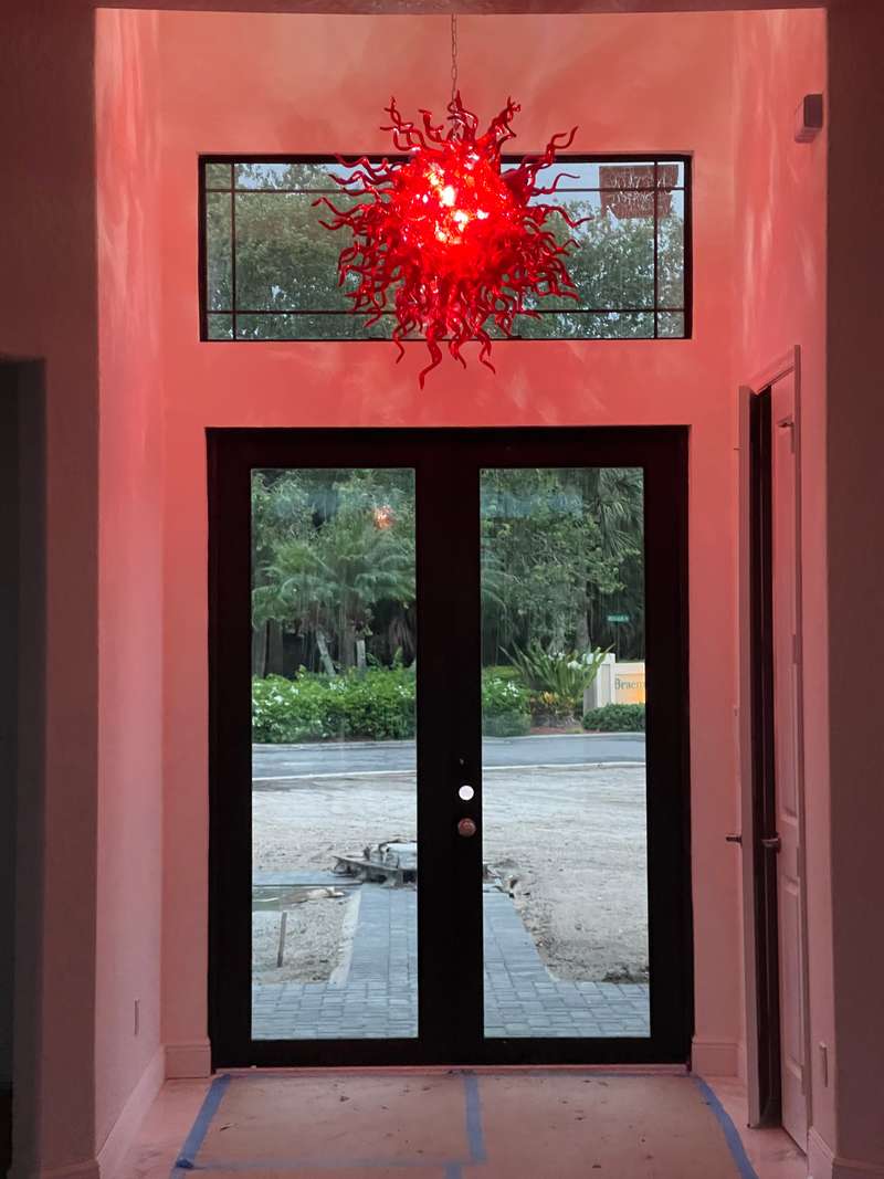 Chihuly Style Chandelier Hand Blown Glass Chandelier (Dark Red)  review Meryl 01