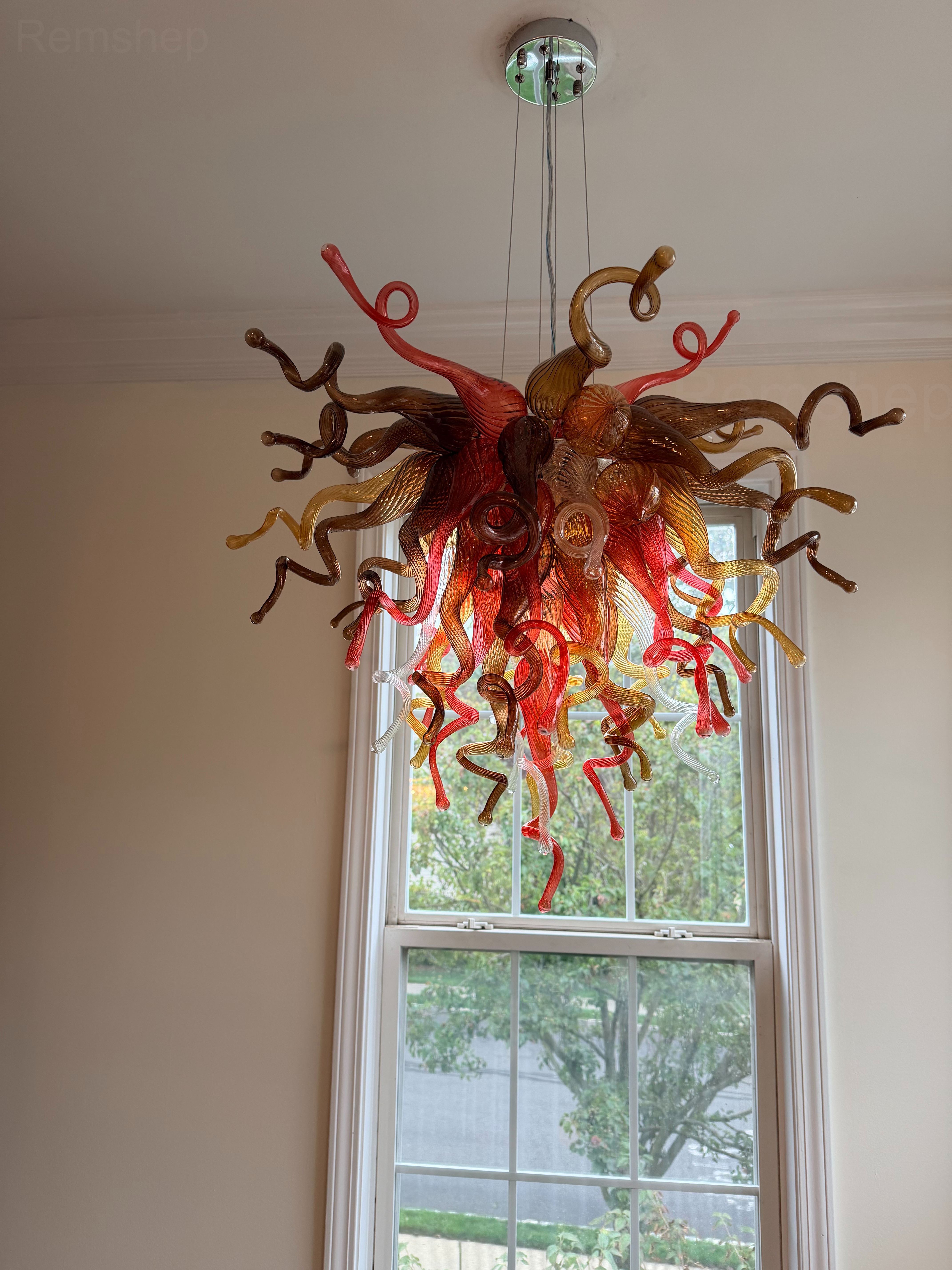 Hand Blown Murano Glass Chandelier(Coffee, Amber and Red) review Joseph 01