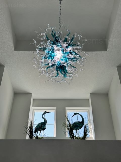 Chihuly Style Chandeliers(Blue to Clear Ombré)(3 Size) review Dave 00