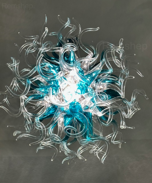Chihuly Style Chandeliers(Blue to Clear Ombré)(3 Size) review Dave 02