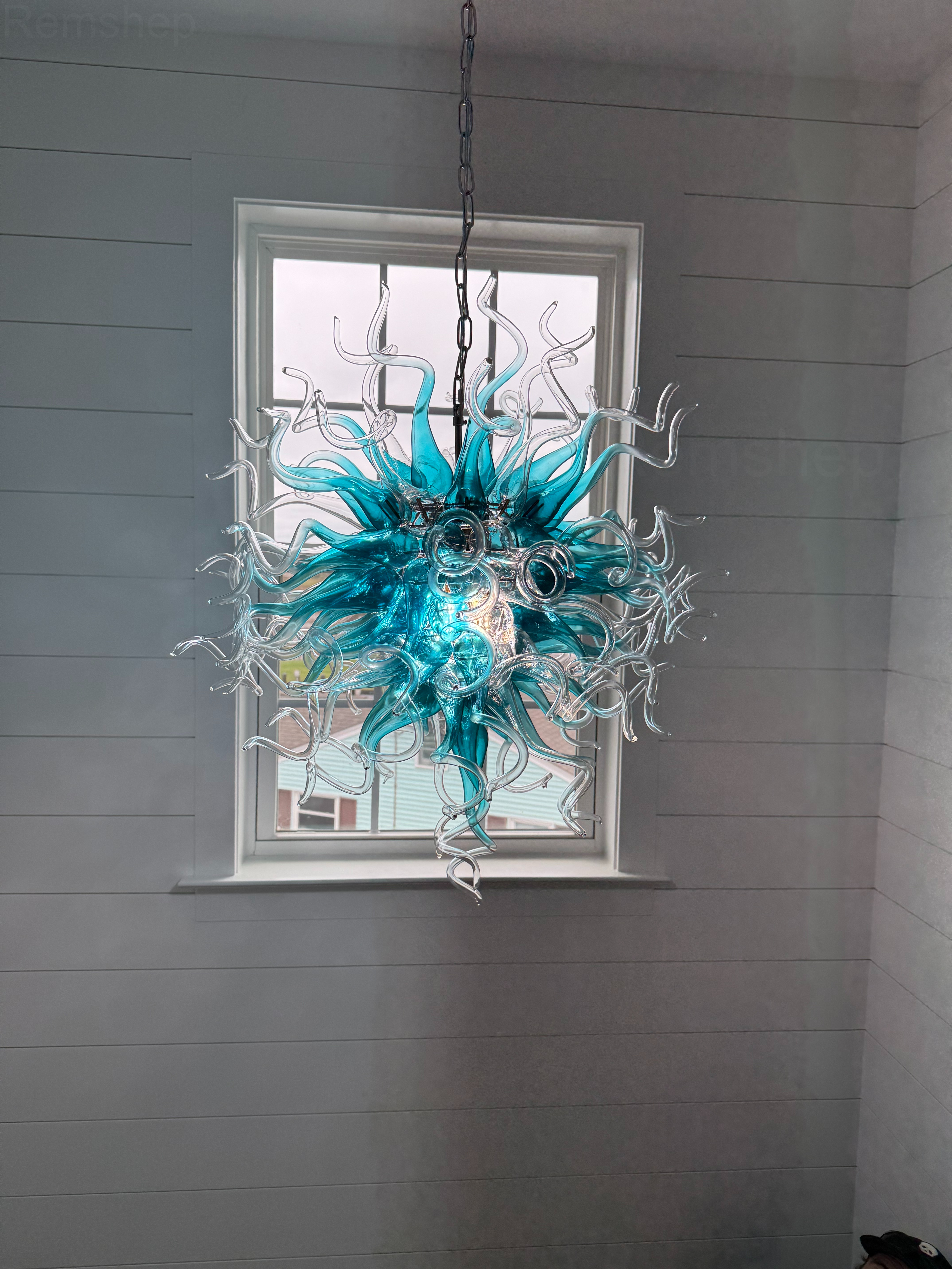 Chihuly Style Chandeliers(Blue to Clear Ombré)(3 Size) review Colleen Douma 00