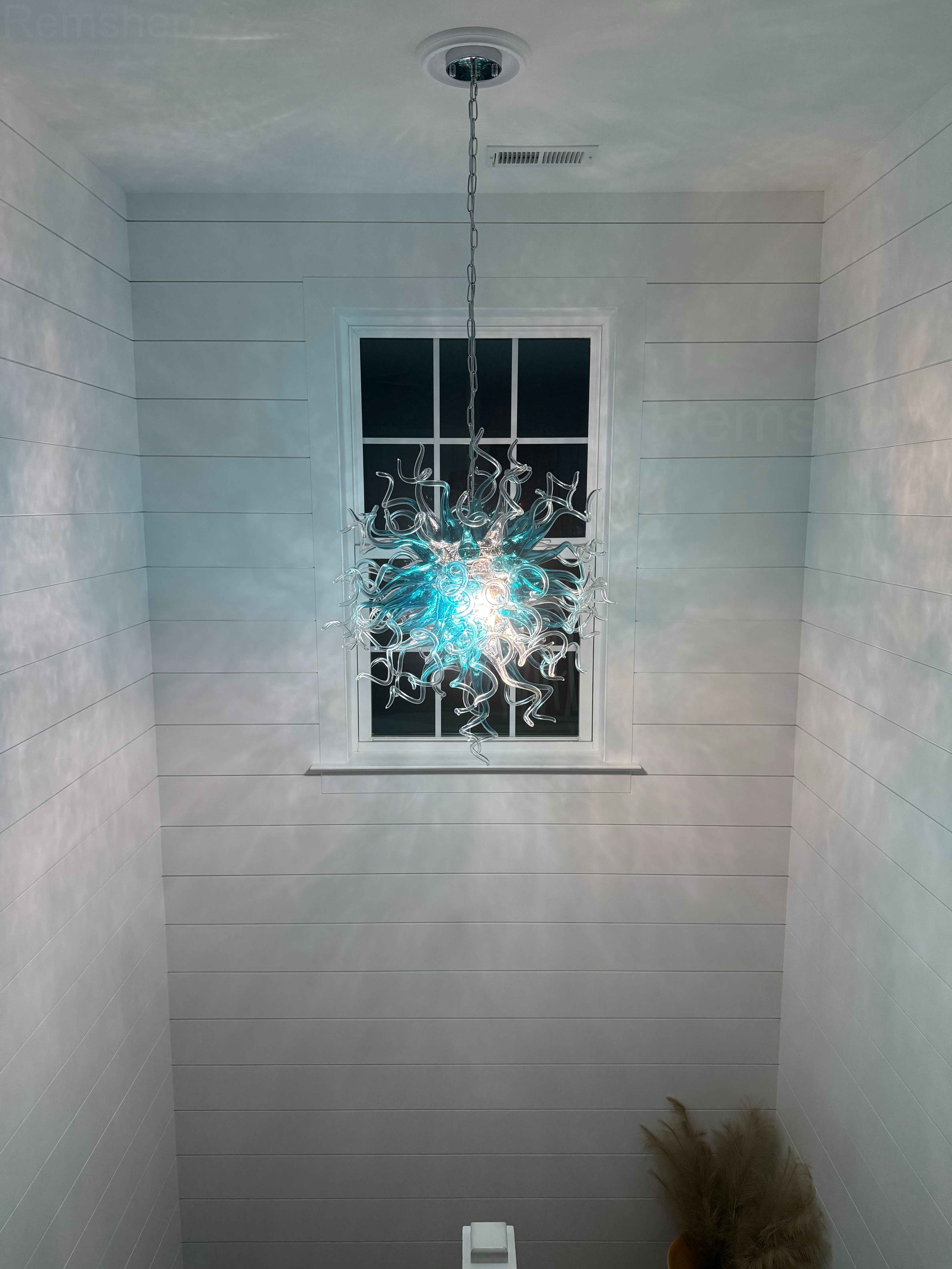 Chihuly Style Chandeliers(Blue to Clear Ombré)(3 Size) review Colleen Douma 02