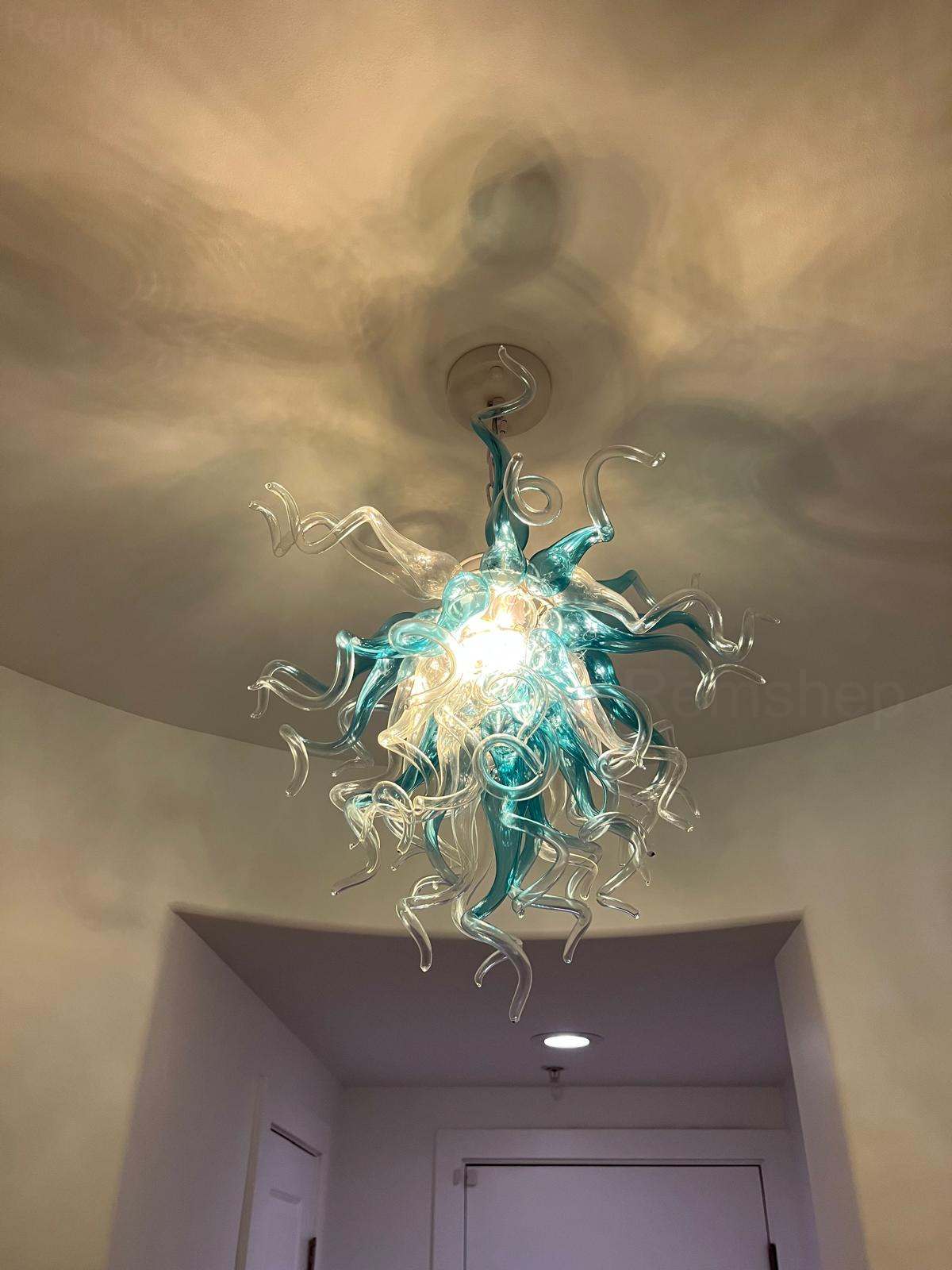 Chihuly Style Chandeliers(Blue to Clear Ombré)(3 Size) review Cantor