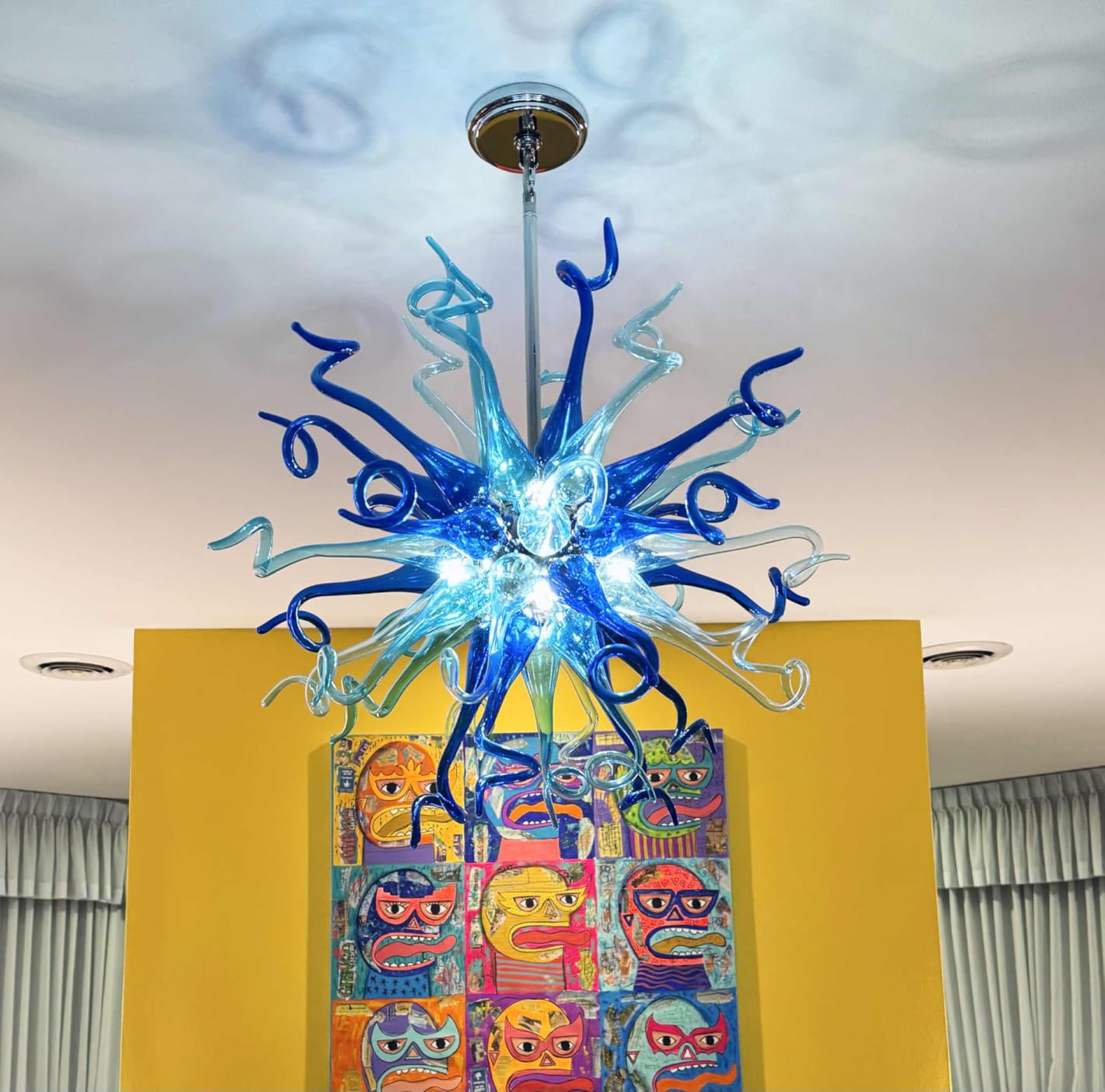 Modern Chihuly Style Glass Sputnik Light Fixture for Living Room & Dining Room(Spherical; Customizable) review Daniel 01