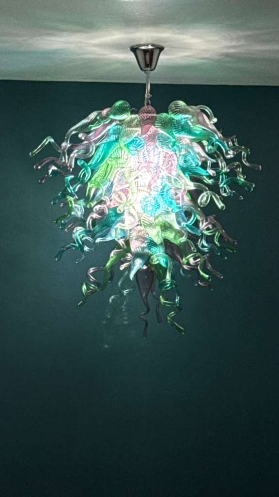 Hand Blown Glass Chandelier Chihuly Style Chandelier For Sale (Colorful) review Julie