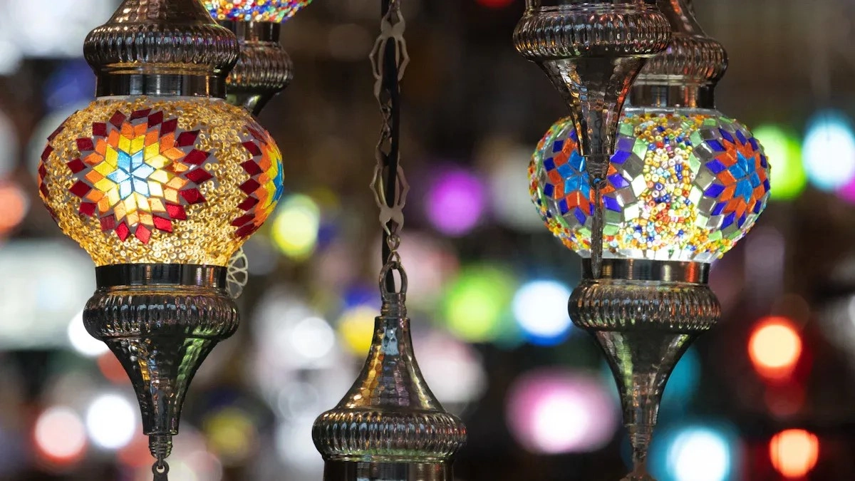 hand blown glass lights