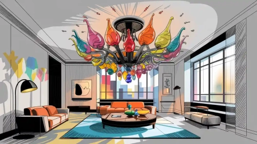 Designing with Colorful Glass Chandeliers: Statement Pieces for Contemporary Spaces