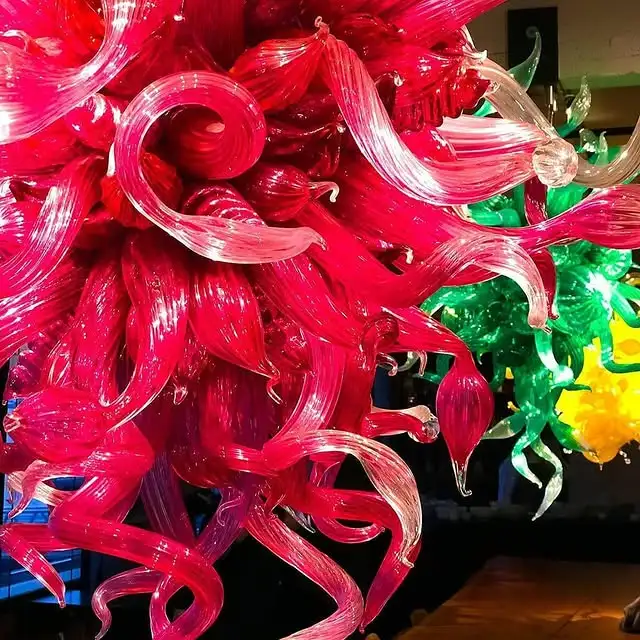 Red Chihuly Glass Chandelier