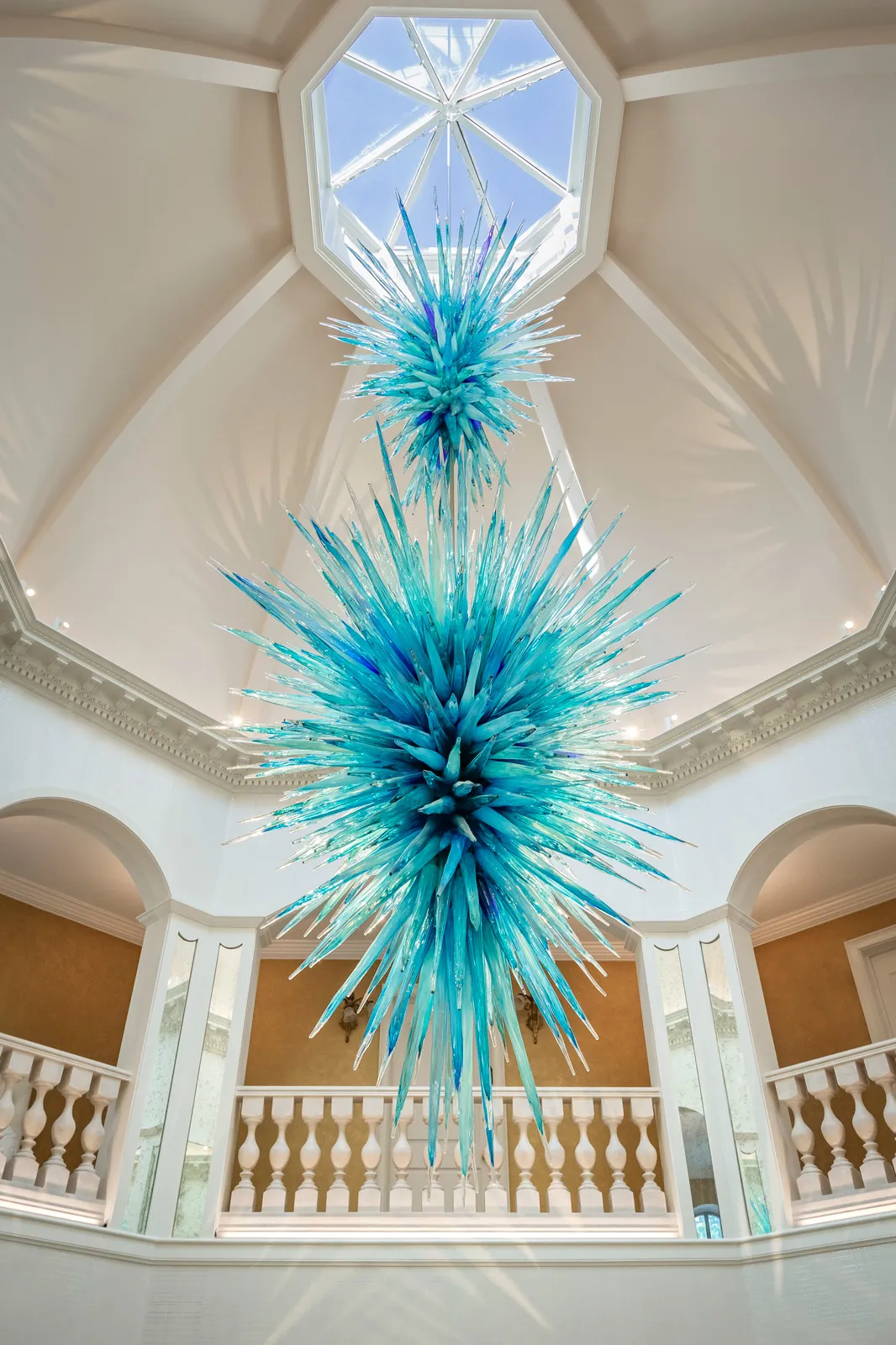 Blue Chandeliers