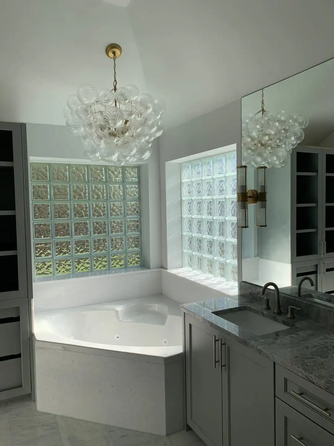 Bubble chandelier bathroom