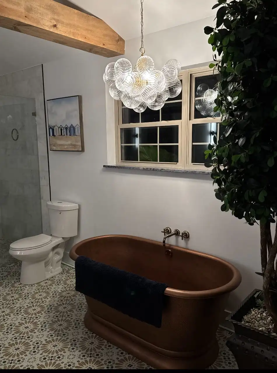 Bubble chandelier bathroom