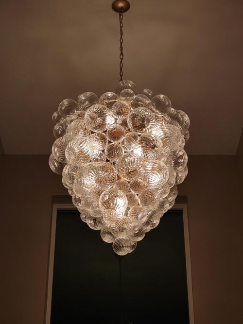 Perfect spaces for long bubble chandeliers and how to style them