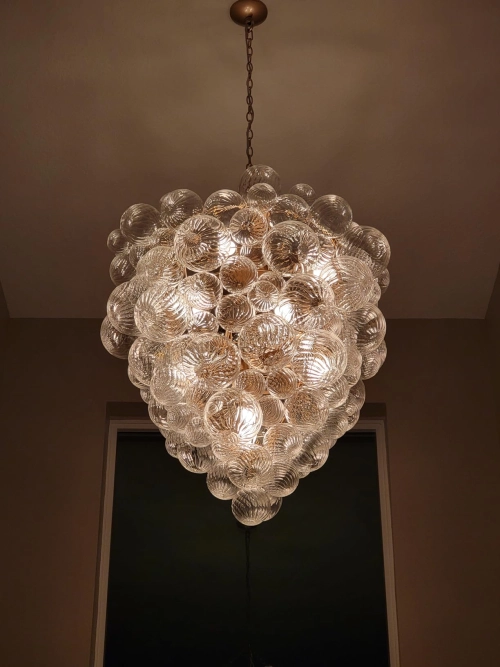 Perfect spaces for long bubble chandeliers and how to style them