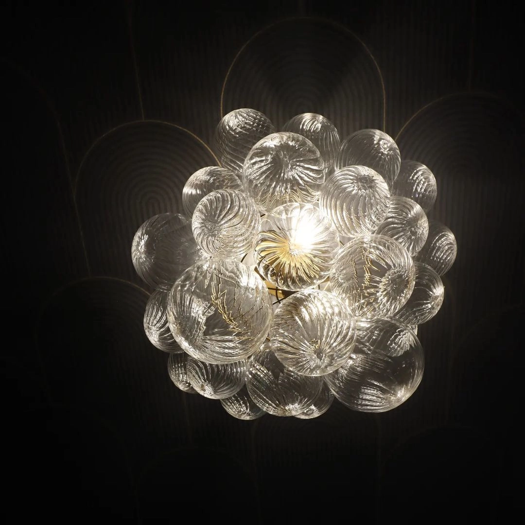 Clear glass bubble chandelier