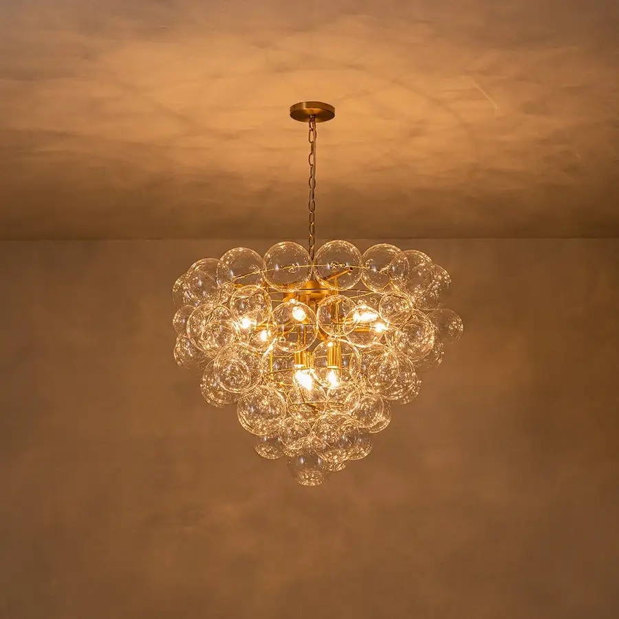Clear glass bubble chandelier