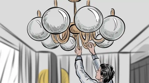 How to properly hang a glass bubble chandelier for safety and visual balance