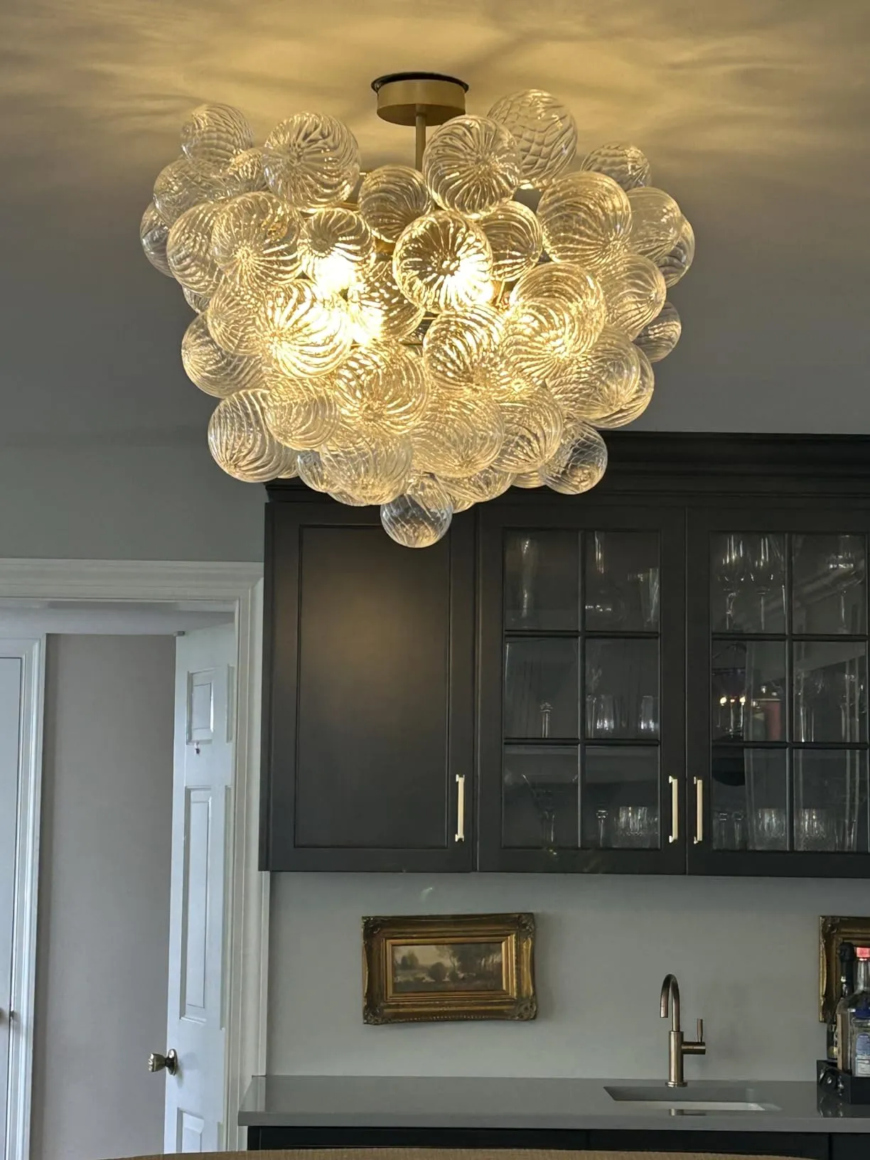 Glass globe hanging light