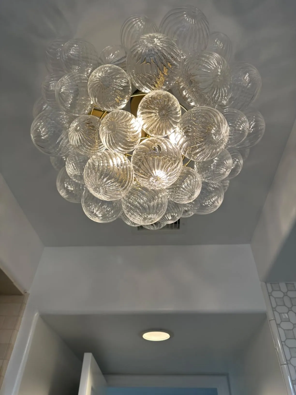 Glass globe hanging light