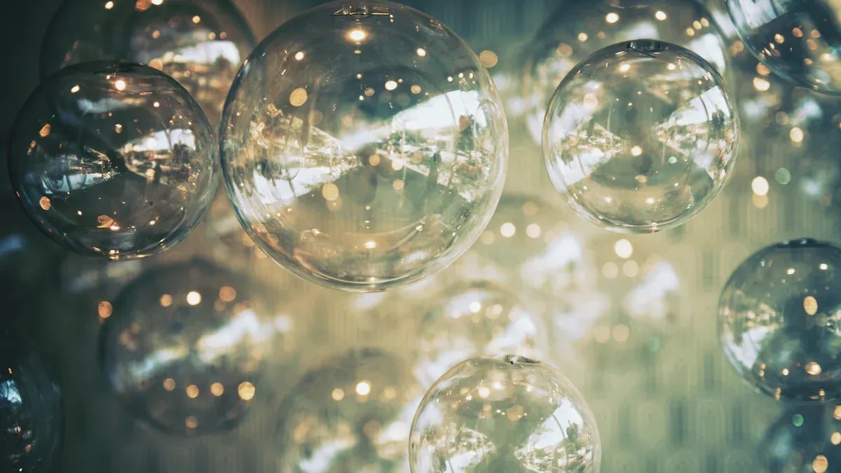 Glass globe hanging light