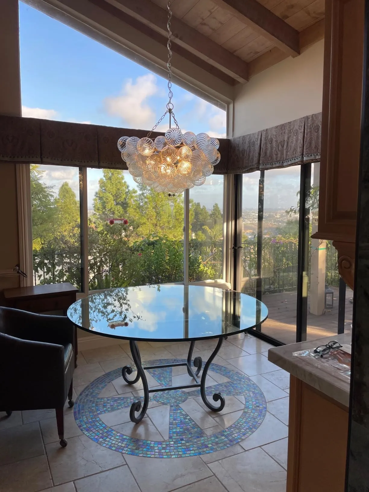 Glass globe chandeliers