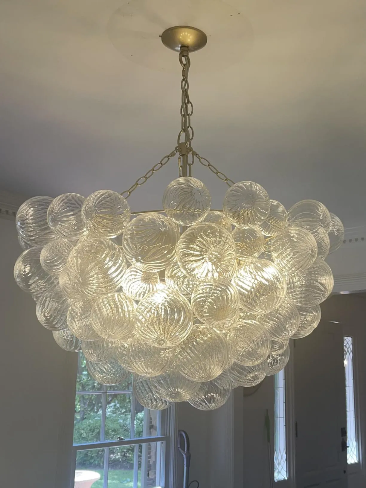 Glass globe chandeliers