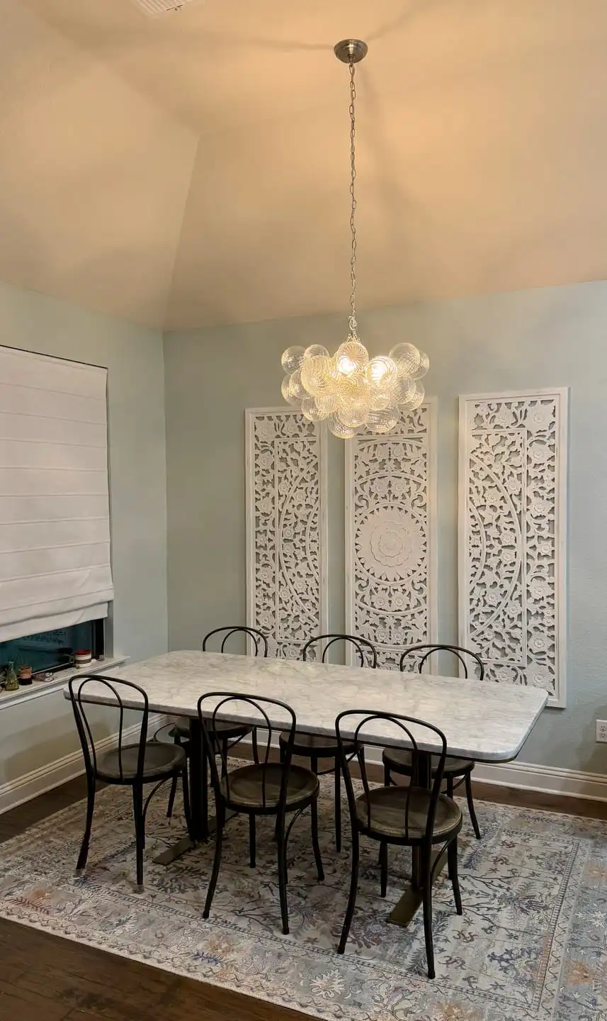 Clear glass sphere chandelier