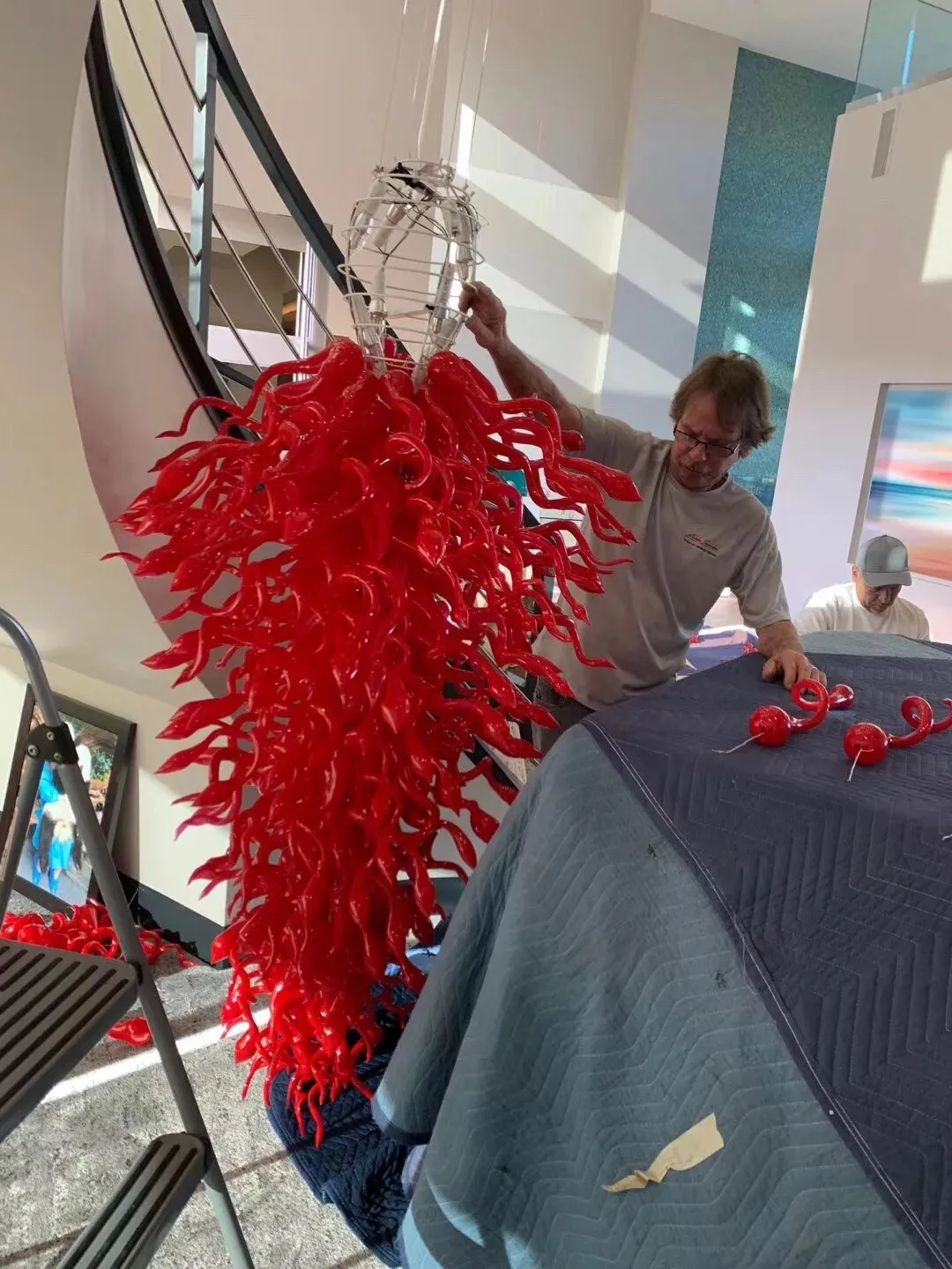 Large pendant light glass