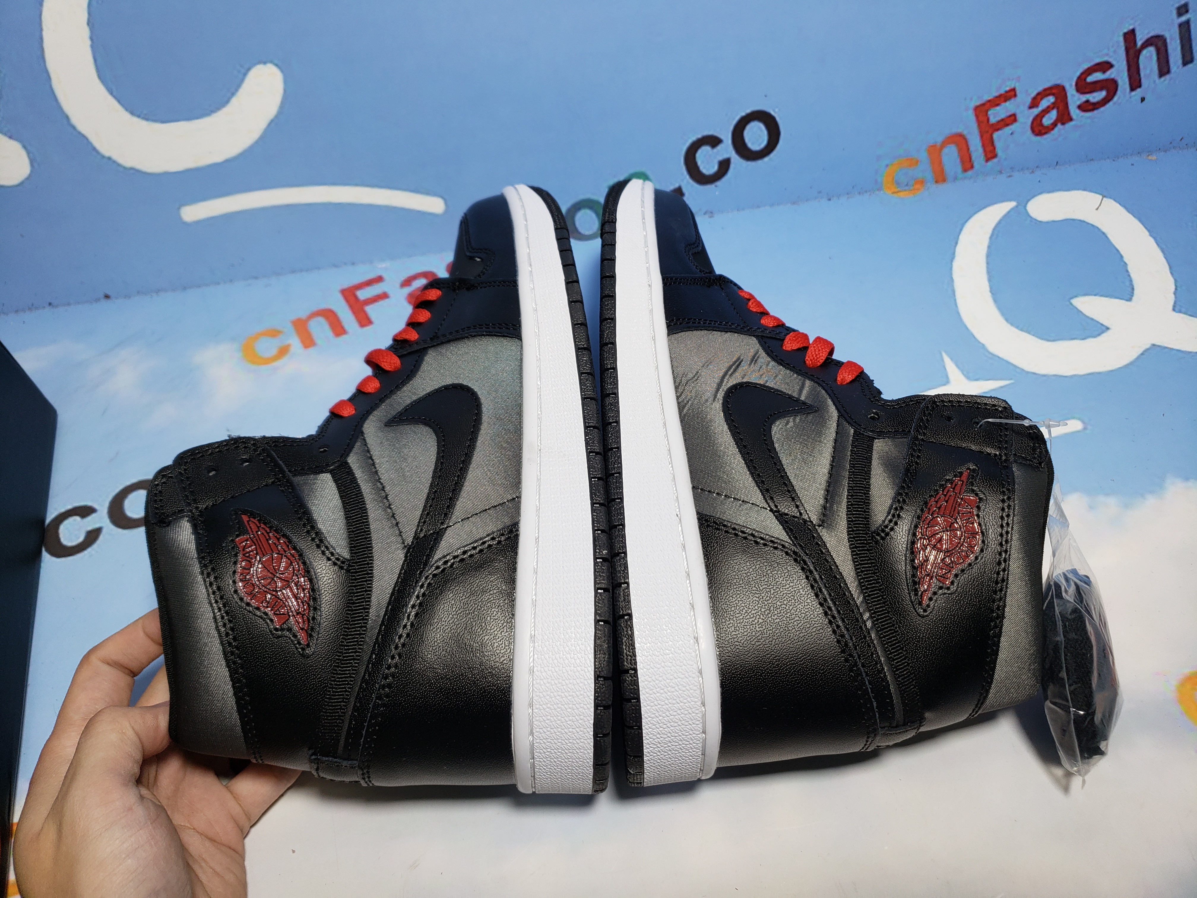 PKGoden Air Jordan 1 Retro High Black Satin Gym Red