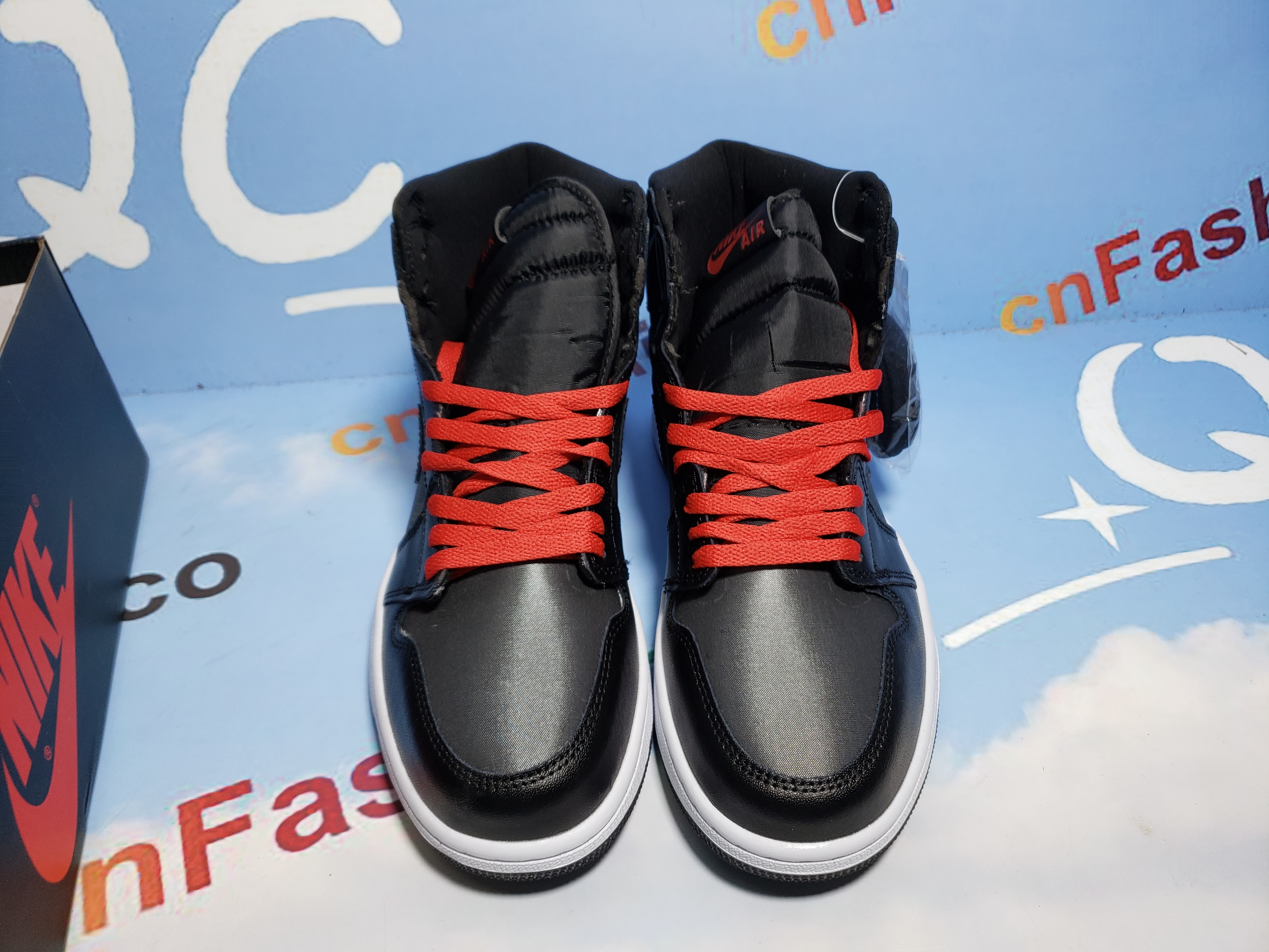 PKGoden Air Jordan 1 Retro High Black Satin Gym Red