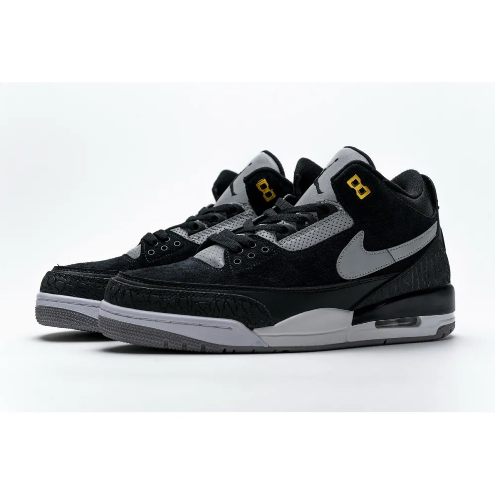 PK GOD Jordan 3 Retro Tinker Black Cement Gold
