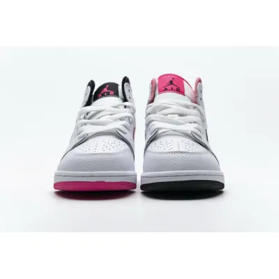 OG Jordan 1 Mid White Black Hyper Pink (GS) 02