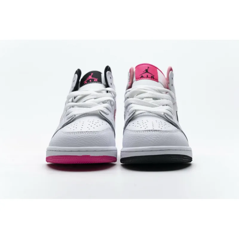 OG Jordan 1 Mid White Black Hyper Pink (GS)