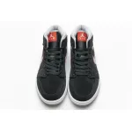 OG Jordan 1 Mid Black Particle Grey Gym Red