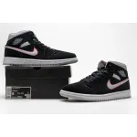 OG Jordan 1 Mid Black Particle Grey Gym Red