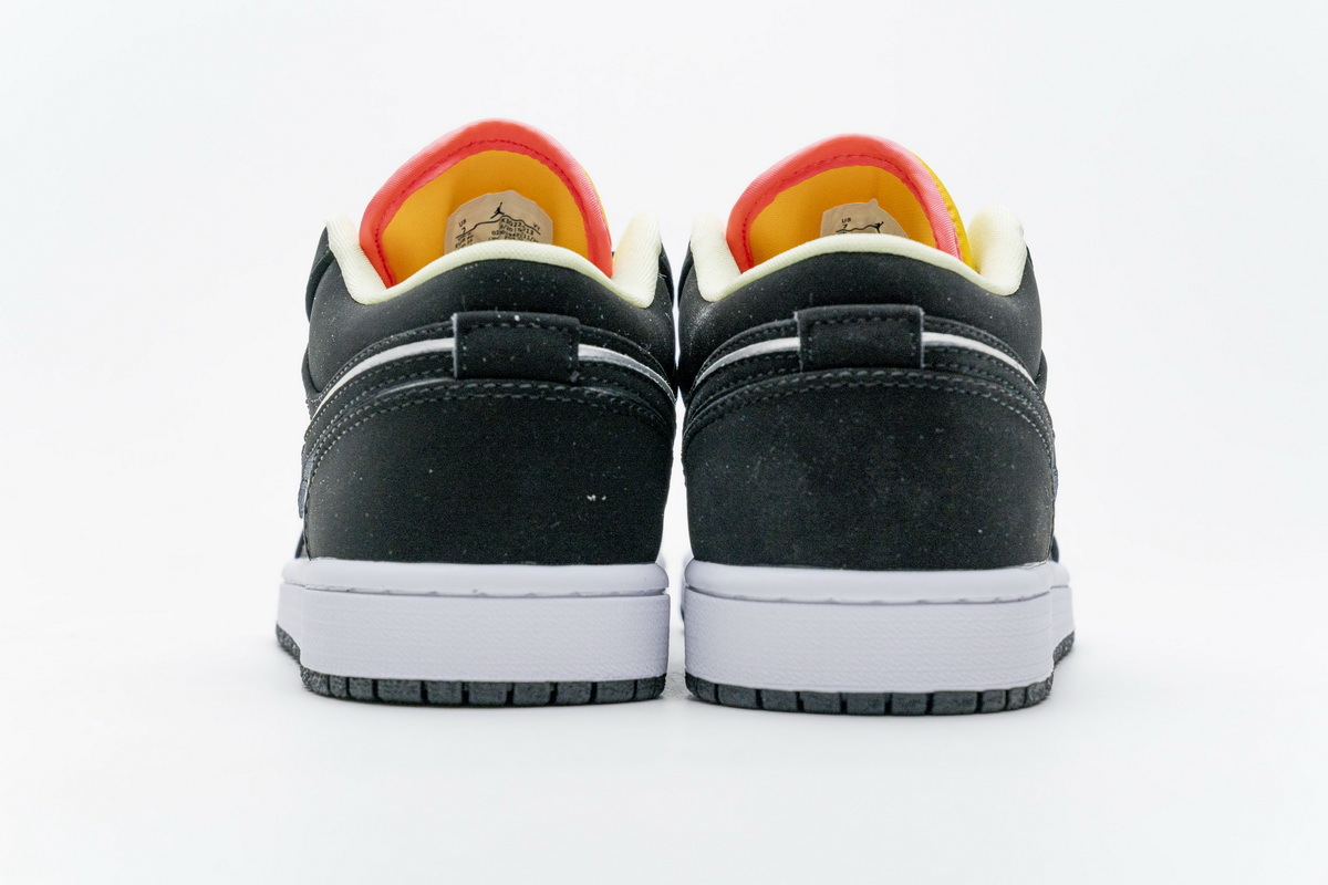 BMLin Jordan 1 Low Black Aurora Green Laser Orange