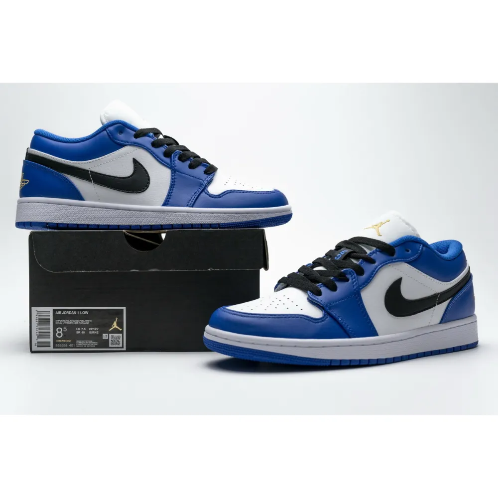 BMLin Jordan 1 Low Hyper Royal Orange Peel