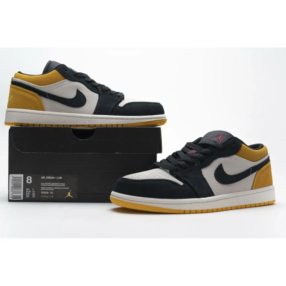 BMLin Jordan 1 Low Sail University Gold Black