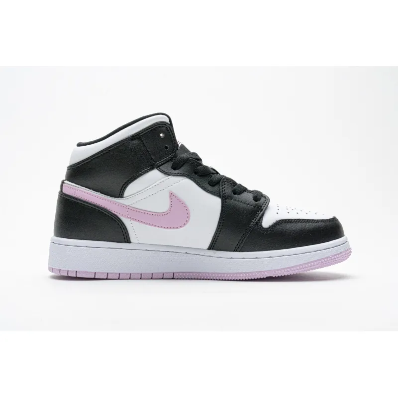 OG Jordan 1 Mid White Black Light Arctic Pink (GS)