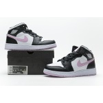 OG Jordan 1 Mid White Black Light Arctic Pink (GS)