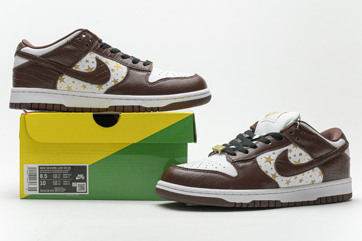 PK GOD SB Dunk Low Supreme Brown Stars