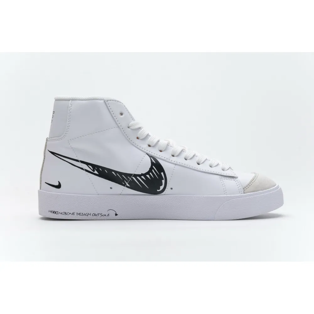 BMLin Blazer Mid 77 Sketch White Black 