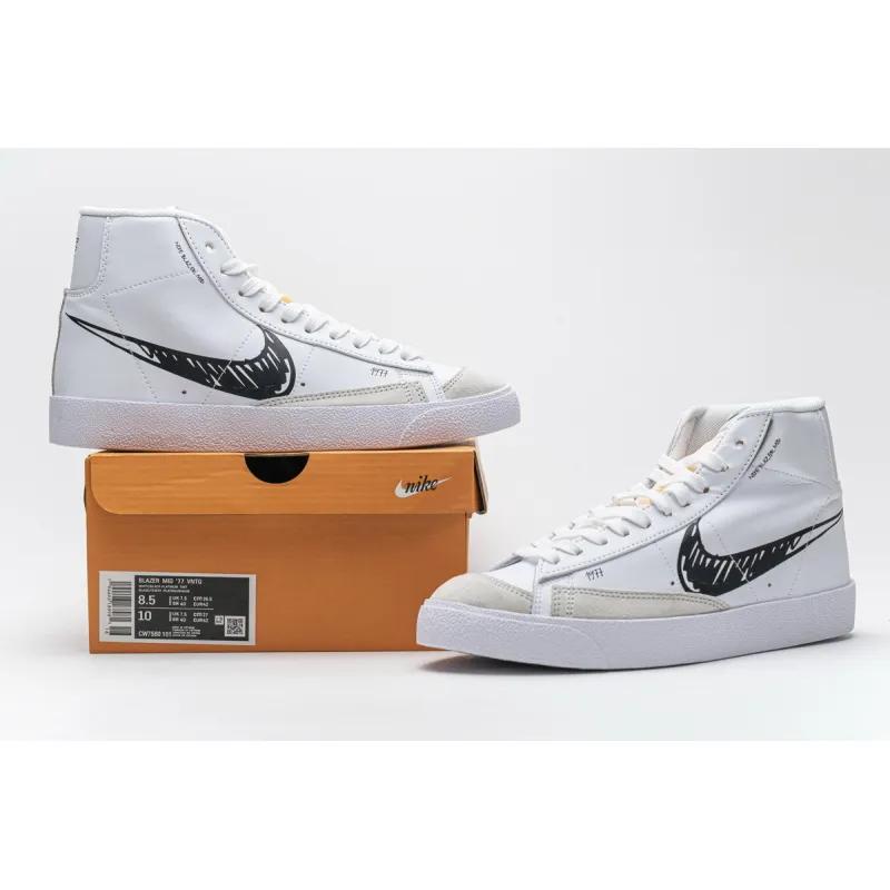 BMLin Blazer Mid 77 Sketch White Black 