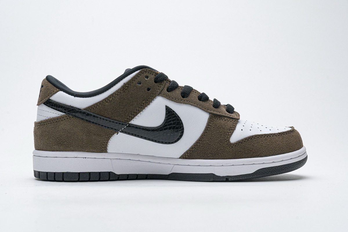 PKGoden SB Dunk Low White Black Trail End Brown
